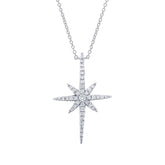 0.24ct 14k White Gold Diamond North Star Necklace